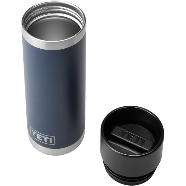 YETI Rambler 18 oz Bottle, Stainless Steel, Vacuum Insulated, with Hot Shot Cap, Black