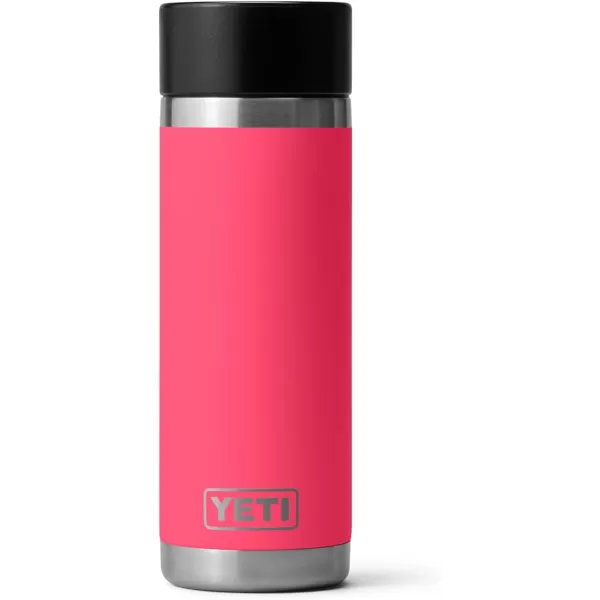 YETI Rambler 18 oz Bottle, Stainless Steel, Vacuum Insulated, with Hot Shot Cap, Black