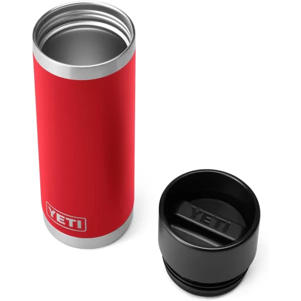YETI Rambler 18 oz Bottle, Stainless Steel, Vacuum Insulated, with Hot Shot Cap, Black