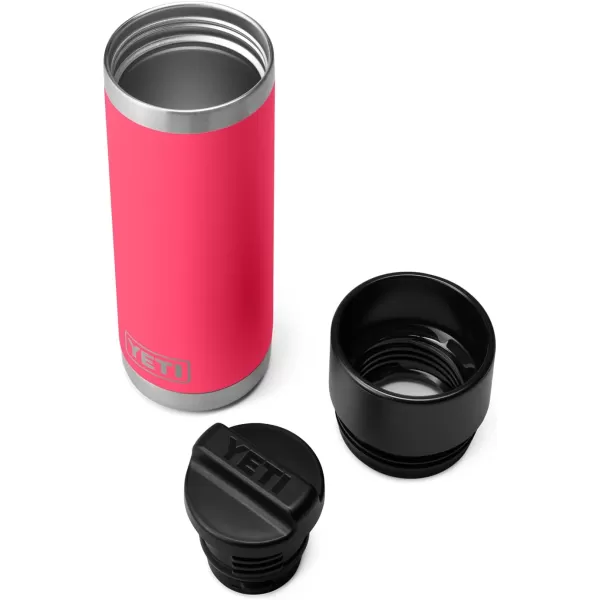 YETI Rambler 18 oz Bottle, Stainless Steel, Vacuum Insulated, with Hot Shot Cap, Black