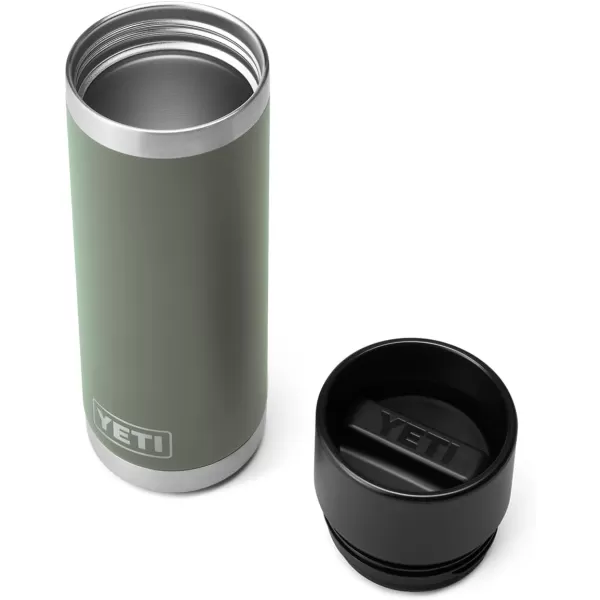 YETI Rambler 18 oz Bottle, Stainless Steel, Vacuum Insulated, with Hot Shot Cap, Black
