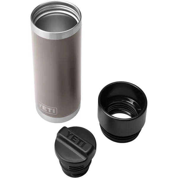 YETI Rambler 18 oz Bottle, Stainless Steel, Vacuum Insulated, with Hot Shot Cap, Black