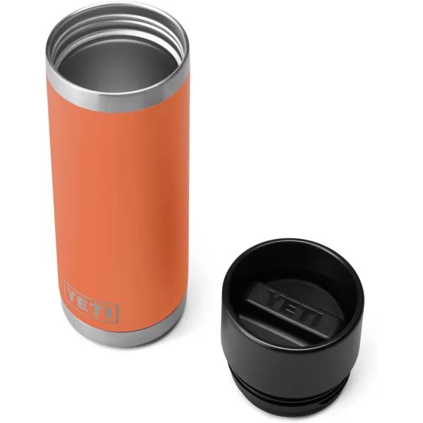 YETI Rambler 18 oz Bottle, Stainless Steel, Vacuum Insulated, with Hot Shot Cap, Black