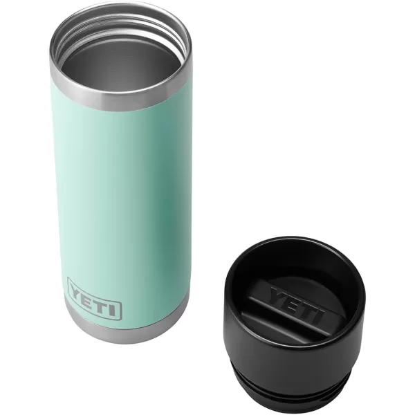 YETI Rambler 18 oz Bottle, Stainless Steel, Vacuum Insulated, with Hot Shot Cap, Black