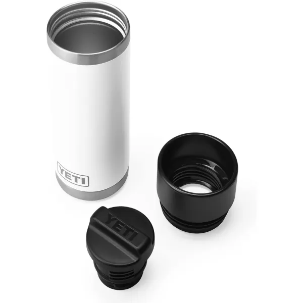 YETI Rambler 18 oz Bottle, Stainless Steel, Vacuum Insulated, with Hot Shot Cap, Black
