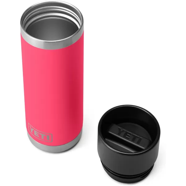 YETI Rambler 18 oz Bottle, Stainless Steel, Vacuum Insulated, with Hot Shot Cap, Black
