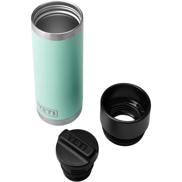 YETI Rambler 18 oz Bottle, Stainless Steel, Vacuum Insulated, with Hot Shot Cap, Black