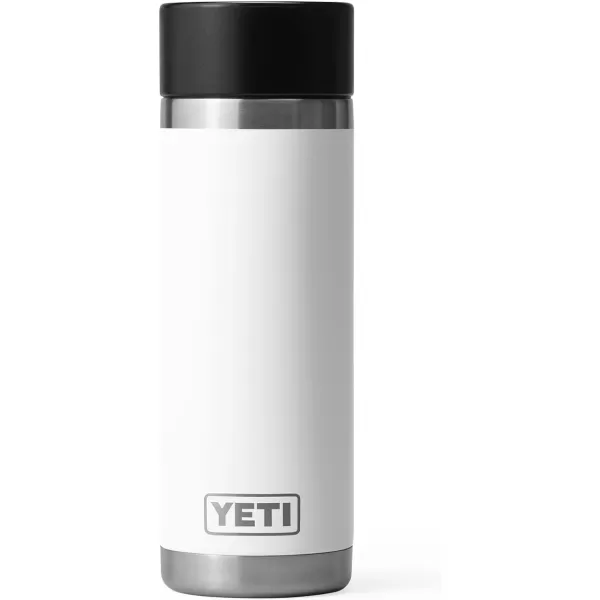 YETI Rambler 18 oz Bottle, Stainless Steel, Vacuum Insulated, with Hot Shot Cap, Black