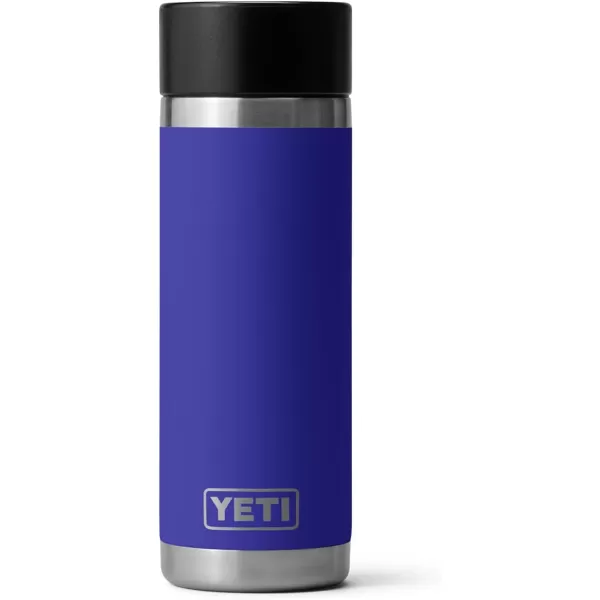 YETI Rambler 18 oz Bottle, Stainless Steel, Vacuum Insulated, with Hot Shot Cap, Black