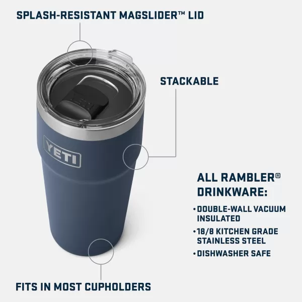 YETI Rambler 20 oz Stackable Tumbler, Stainless Steel, Vacuum Insulated with MagSlider Lid, King Crab