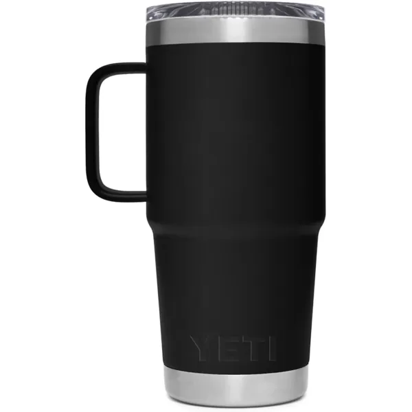 YETI Rambler 20 oz Travel Mug, Stainless Steel, Vacuum Insulated with Stronghold Lid, Black