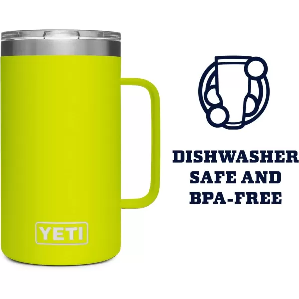 YETI Rambler 24 oz Mug, Vacuum Insulated, Stainless Steel with MagSlider Lid, White
