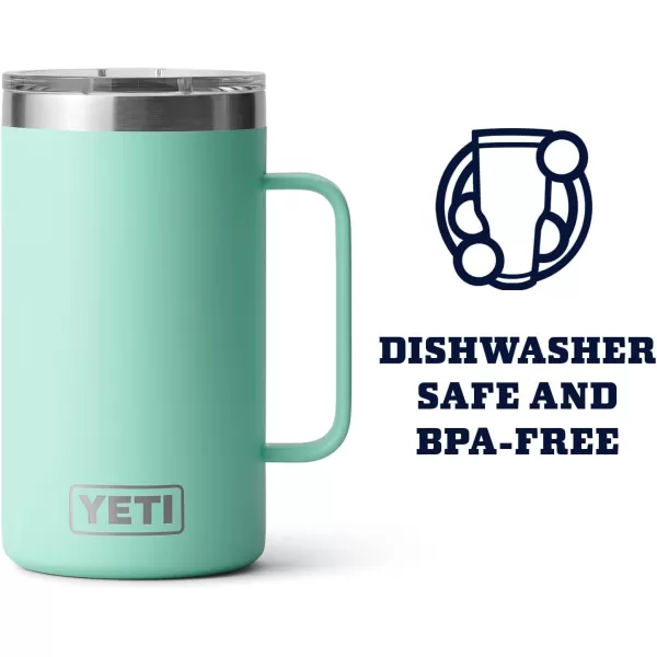 YETI Rambler 24 oz Mug, Vacuum Insulated, Stainless Steel with MagSlider Lid, White