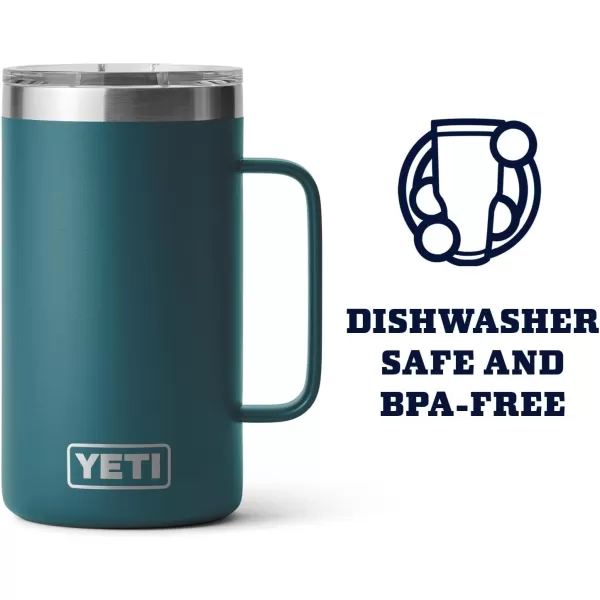 YETI Rambler 24 oz Mug, Vacuum Insulated, Stainless Steel with MagSlider Lid, White