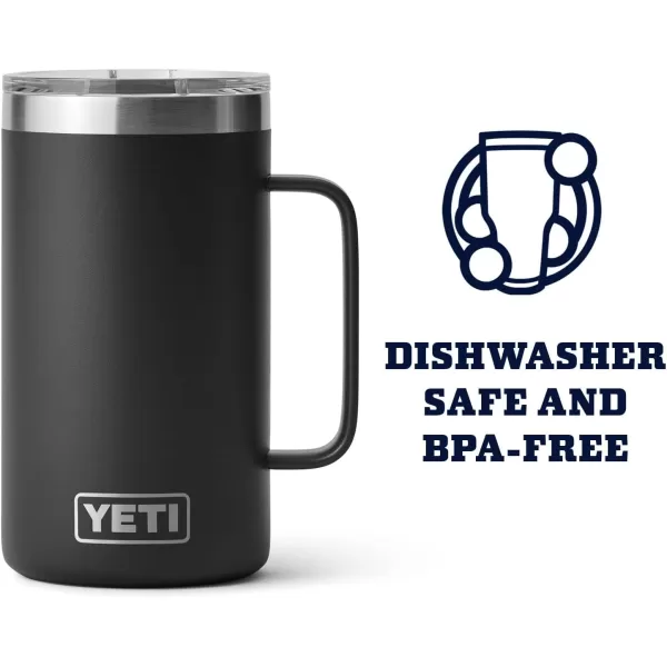 YETI Rambler 24 oz Mug, Vacuum Insulated, Stainless Steel with MagSlider Lid, White