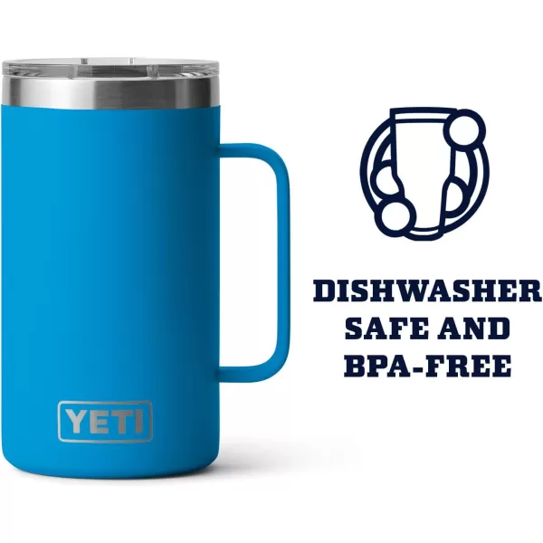YETI Rambler 24 oz Mug, Vacuum Insulated, Stainless Steel with MagSlider Lid, White
