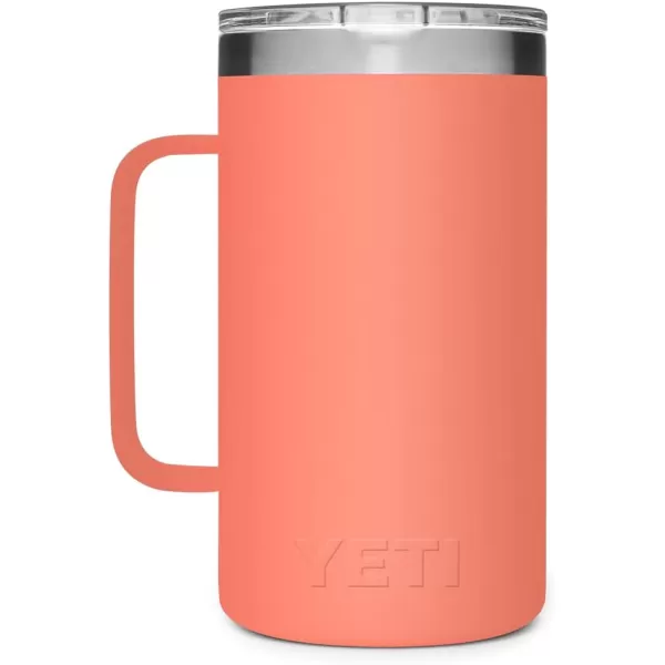 YETI Rambler 24 oz Mug, Vacuum Insulated, Stainless Steel with MagSlider Lid, White