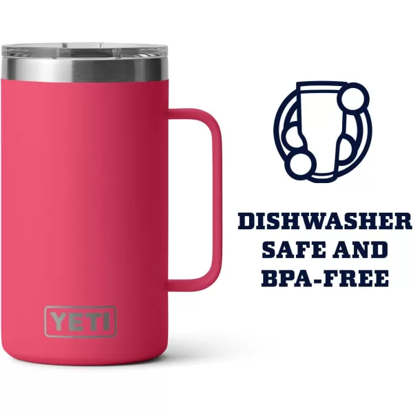 YETI Rambler 24 oz Mug, Vacuum Insulated, Stainless Steel with MagSlider Lid, White