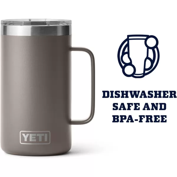 YETI Rambler 24 oz Mug, Vacuum Insulated, Stainless Steel with MagSlider Lid, White