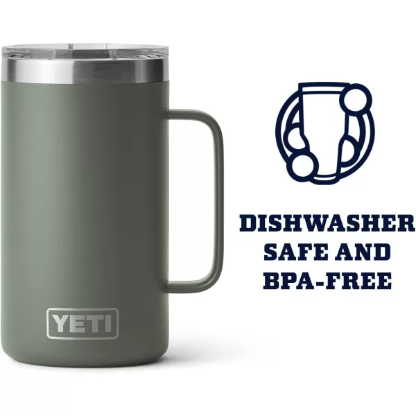 YETI Rambler 24 oz Mug, Vacuum Insulated, Stainless Steel with MagSlider Lid, White