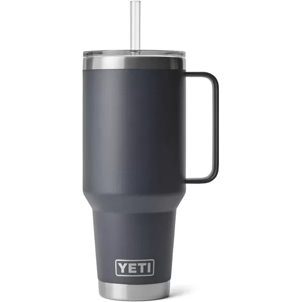 YETI Rambler 25 oz Tumbler with Handle and Straw Lid, Travel Mug Water Tumbler, Vacuum Insulated Cup with Handle, Stainless Steel, Power Pink