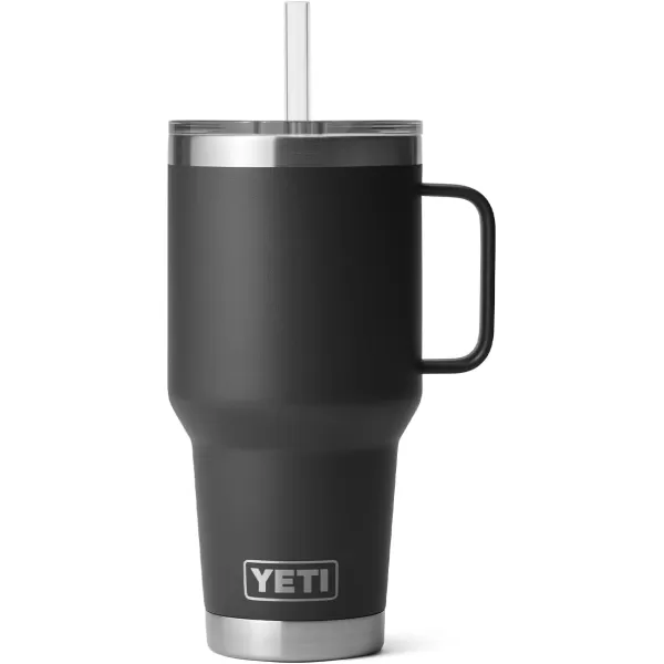YETI Rambler 25 oz Tumbler with Handle and Straw Lid, Travel Mug Water Tumbler, Vacuum Insulated Cup with Handle, Stainless Steel, Power Pink