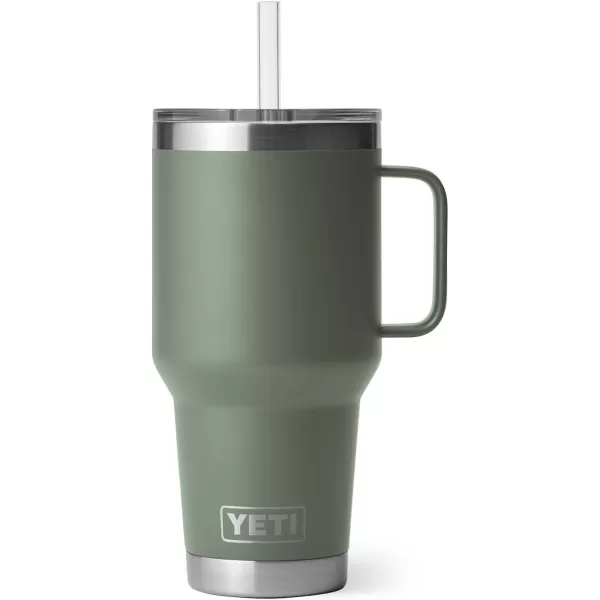 YETI Rambler 25 oz Tumbler with Handle and Straw Lid, Travel Mug Water Tumbler, Vacuum Insulated Cup with Handle, Stainless Steel, Power Pink