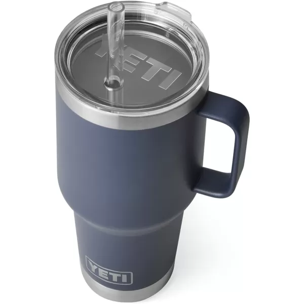 YETI Rambler 25 oz Tumbler with Handle and Straw Lid, Travel Mug Water Tumbler, Vacuum Insulated Cup with Handle, Stainless Steel, Power Pink
