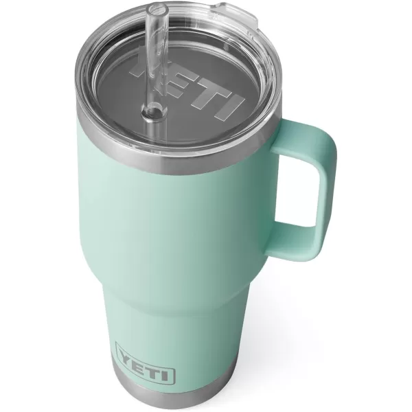 YETI Rambler 25 oz Tumbler with Handle and Straw Lid, Travel Mug Water Tumbler, Vacuum Insulated Cup with Handle, Stainless Steel, Power Pink