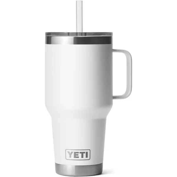 YETI Rambler 25 oz Tumbler with Handle and Straw Lid, Travel Mug Water Tumbler, Vacuum Insulated Cup with Handle, Stainless Steel, Power Pink