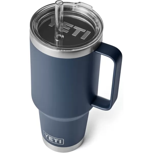 YETI Rambler 25 oz Tumbler with Handle and Straw Lid, Travel Mug Water Tumbler, Vacuum Insulated Cup with Handle, Stainless Steel, Power Pink