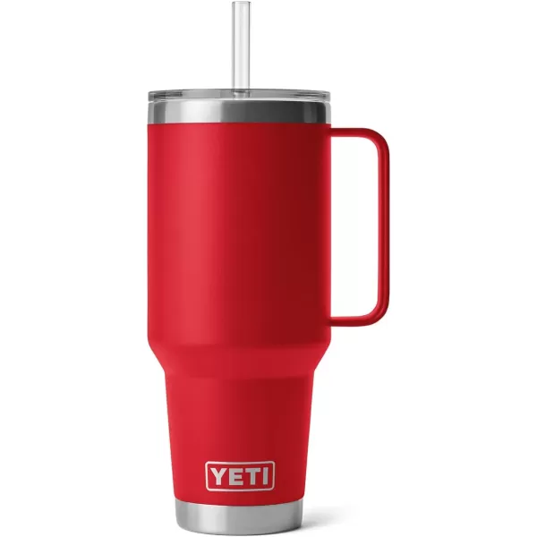 YETI Rambler 25 oz Tumbler with Handle and Straw Lid, Travel Mug Water Tumbler, Vacuum Insulated Cup with Handle, Stainless Steel, Power Pink