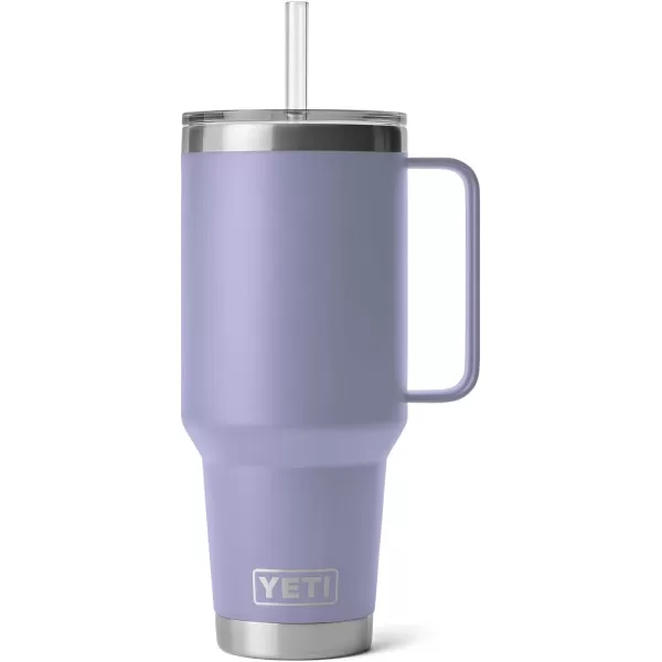 YETI Rambler 25 oz Tumbler with Handle and Straw Lid, Travel Mug Water Tumbler, Vacuum Insulated Cup with Handle, Stainless Steel, Power Pink