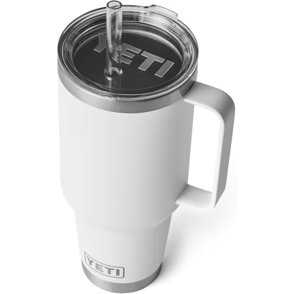 YETI Rambler 25 oz Tumbler with Handle and Straw Lid, Travel Mug Water Tumbler, Vacuum Insulated Cup with Handle, Stainless Steel, Power Pink