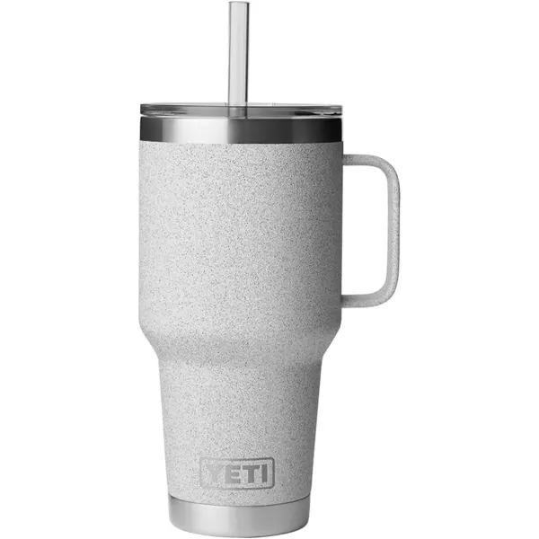 YETI Rambler 25 oz Tumbler with Handle and Straw Lid, Travel Mug Water Tumbler, Vacuum Insulated Cup with Handle, Stainless Steel, Power Pink