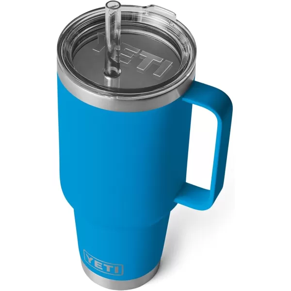 YETI Rambler 25 oz Tumbler with Handle and Straw Lid, Travel Mug Water Tumbler, Vacuum Insulated Cup with Handle, Stainless Steel, Power Pink