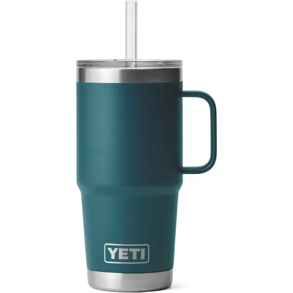YETI Rambler 25 oz Tumbler with Handle and Straw Lid, Travel Mug Water Tumbler, Vacuum Insulated Cup with Handle, Stainless Steel, Power Pink