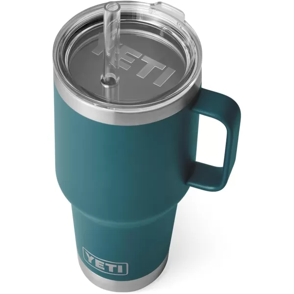 YETI Rambler 25 oz Tumbler with Handle and Straw Lid, Travel Mug Water Tumbler, Vacuum Insulated Cup with Handle, Stainless Steel, Power Pink