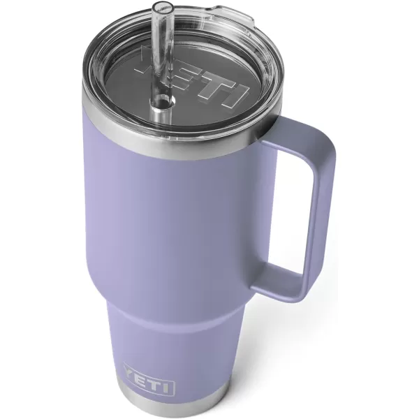 YETI Rambler 25 oz Tumbler with Handle and Straw Lid, Travel Mug Water Tumbler, Vacuum Insulated Cup with Handle, Stainless Steel, Power Pink