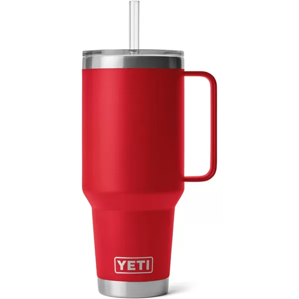 YETI Rambler 25 oz Tumbler with Handle and Straw Lid, Travel Mug Water Tumbler, Vacuum Insulated Cup with Handle, Stainless Steel, Power Pink