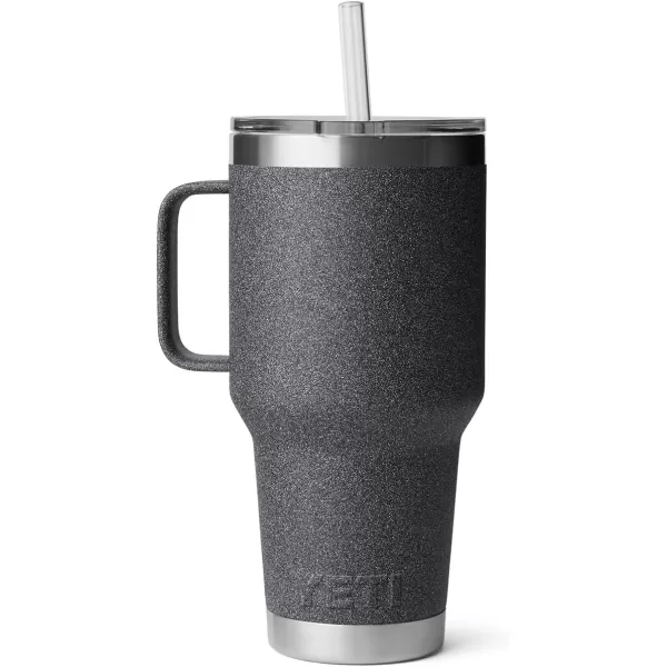 YETI Rambler 25 oz Tumbler with Handle and Straw Lid, Travel Mug Water Tumbler, Vacuum Insulated Cup with Handle, Stainless Steel, Power Pink