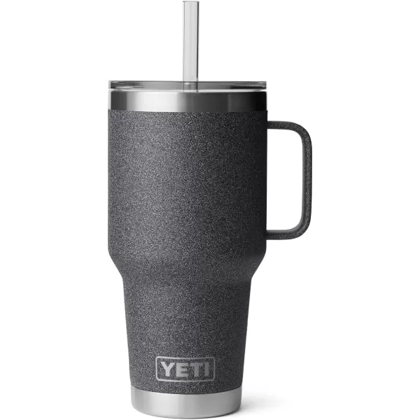 YETI Rambler 25 oz Tumbler with Handle and Straw Lid, Travel Mug Water Tumbler, Vacuum Insulated Cup with Handle, Stainless Steel, Power Pink