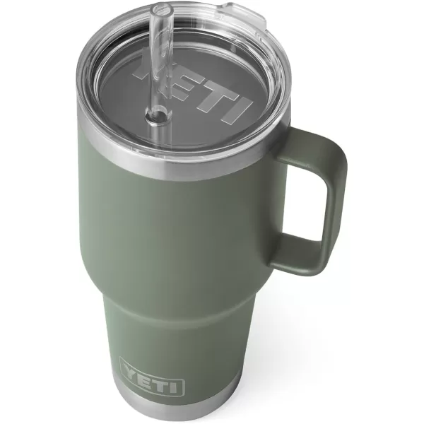 YETI Rambler 25 oz Tumbler with Handle and Straw Lid, Travel Mug Water Tumbler, Vacuum Insulated Cup with Handle, Stainless Steel, Power Pink