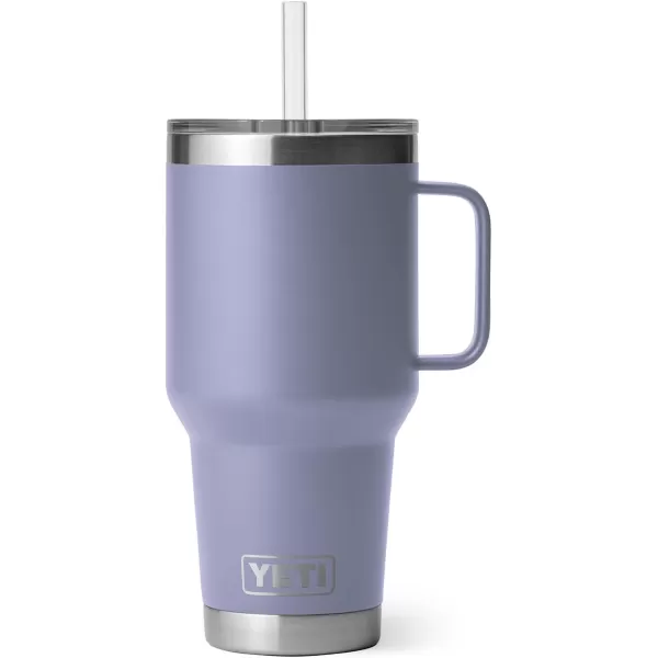YETI Rambler 25 oz Tumbler with Handle and Straw Lid, Travel Mug Water Tumbler, Vacuum Insulated Cup with Handle, Stainless Steel, Power Pink