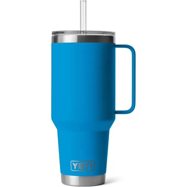 YETI Rambler 25 oz Tumbler with Handle and Straw Lid, Travel Mug Water Tumbler, Vacuum Insulated Cup with Handle, Stainless Steel, Power Pink