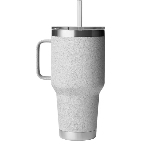 YETI Rambler 25 oz Tumbler with Handle and Straw Lid, Travel Mug Water Tumbler, Vacuum Insulated Cup with Handle, Stainless Steel, Power Pink