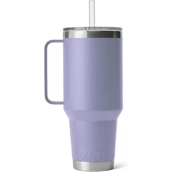 YETI Rambler 25 oz Tumbler with Handle and Straw Lid, Travel Mug Water Tumbler, Vacuum Insulated Cup with Handle, Stainless Steel, Power Pink