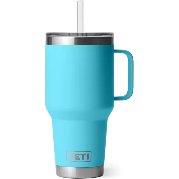 YETI Rambler 25 oz Tumbler with Handle and Straw Lid, Travel Mug Water Tumbler, Vacuum Insulated Cup with Handle, Stainless Steel, Power Pink