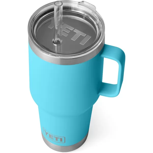 YETI Rambler 25 oz Tumbler with Handle and Straw Lid, Travel Mug Water Tumbler, Vacuum Insulated Cup with Handle, Stainless Steel, Power Pink