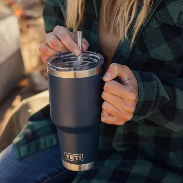 YETI Rambler 25 oz Tumbler with Handle and Straw Lid, Travel Mug Water Tumbler, Vacuum Insulated Cup with Handle, Stainless Steel, Power Pink